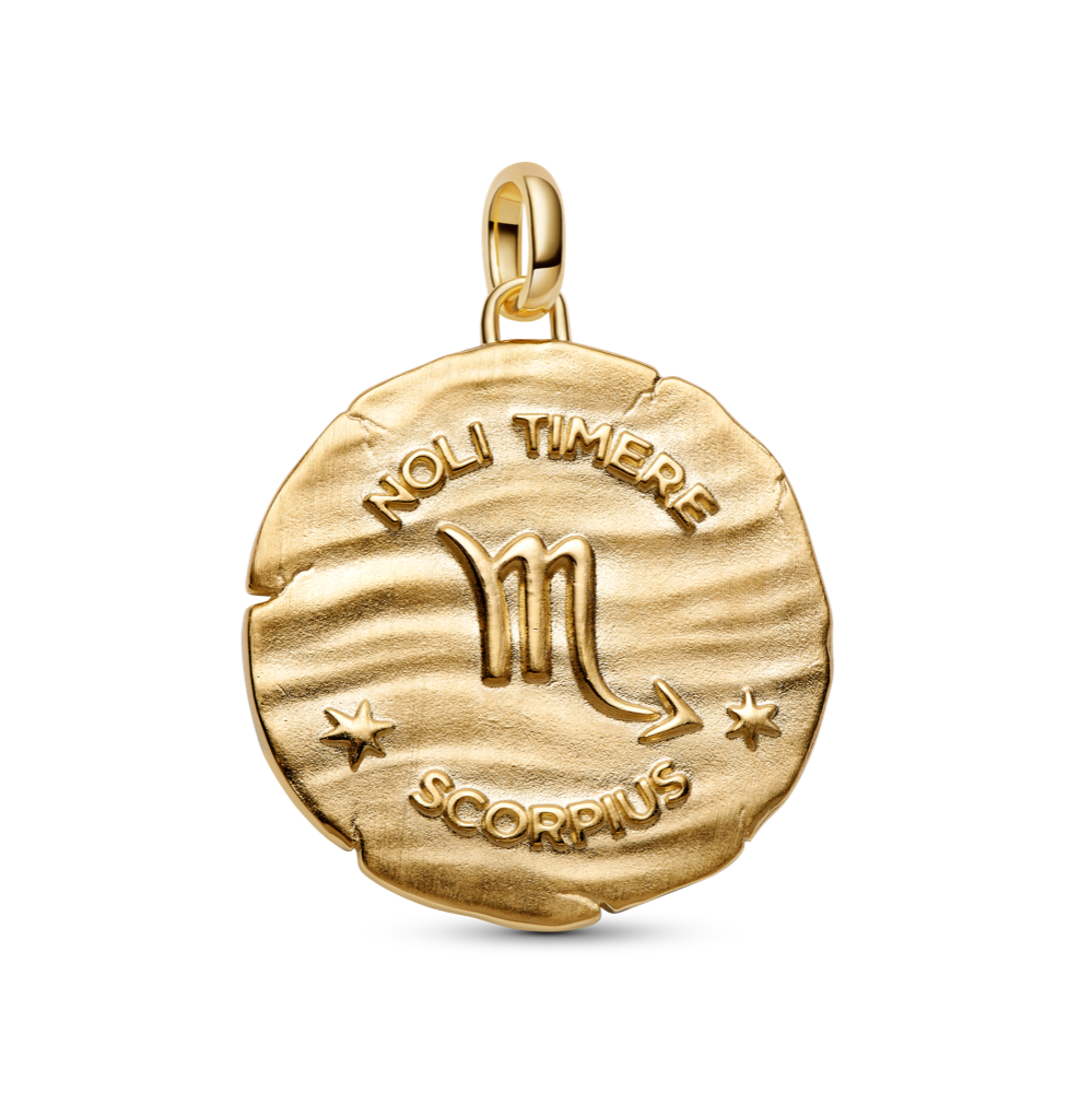 Skorpiona zodiaka lielizmēra medaljona amulets