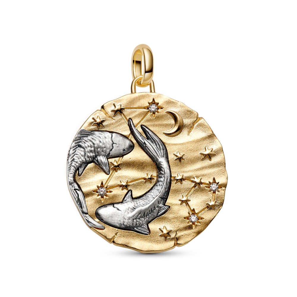 Zivju zodiaka lielizmēra medaljona amulets