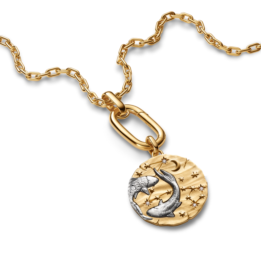 Zivju zodiaka lielizmēra medaljona amulets