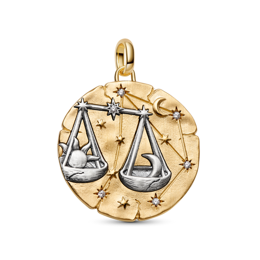 Svaru zodiaka lielizmēra medaljona amulets