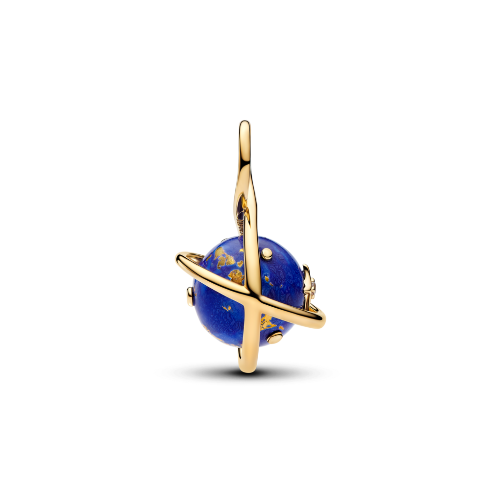 Rotējošas kosmiskās zilās planētas amulets