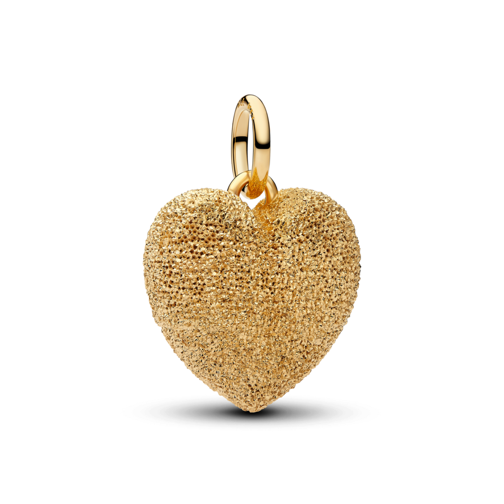 Tekstūrētas uzpūstas sirds amulets