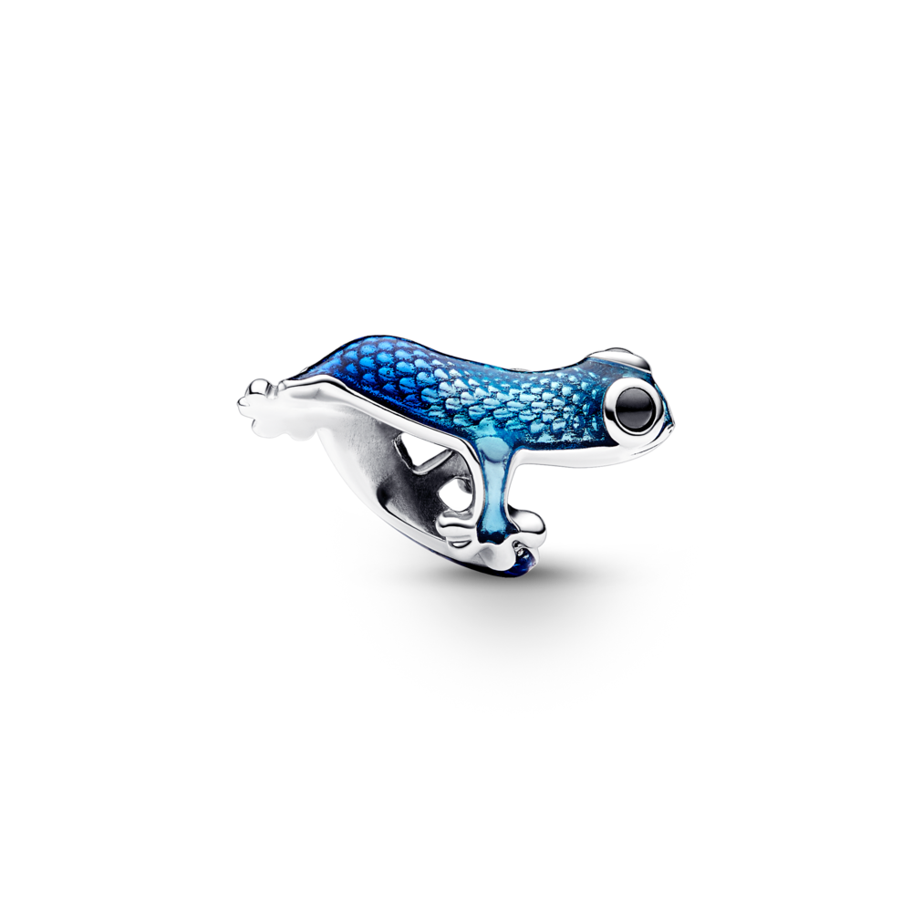 Metāliski zils gekona amulets