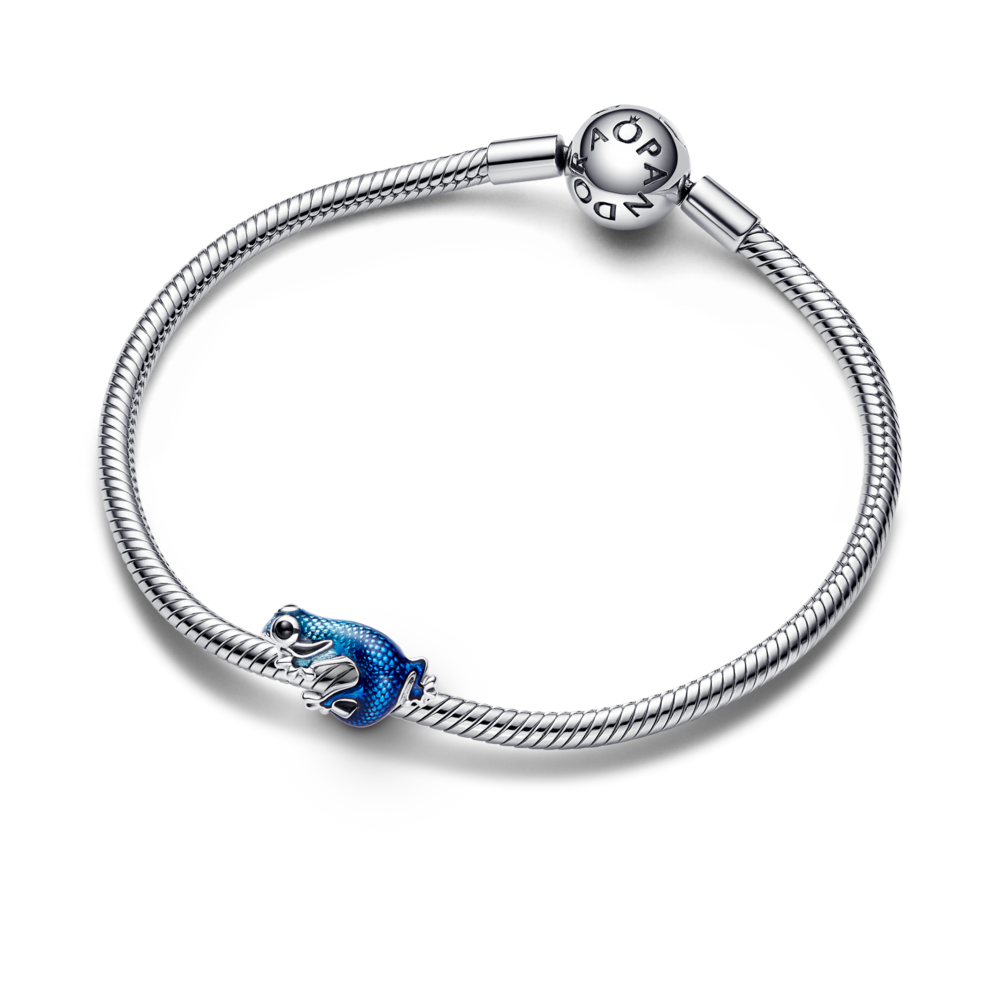 Metāliski zils gekona amulets