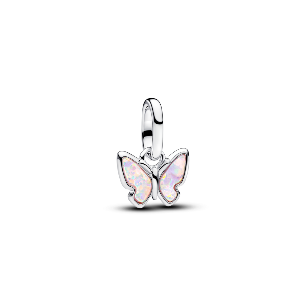 Rozā tauriņa mini kulona amulets