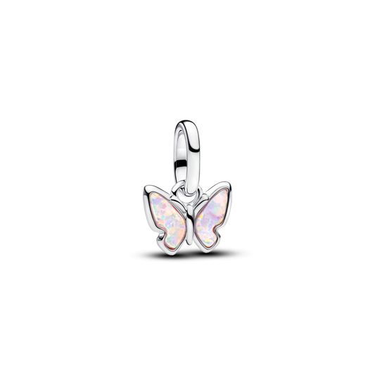 Rozā tauriņa mini kulona amulets
