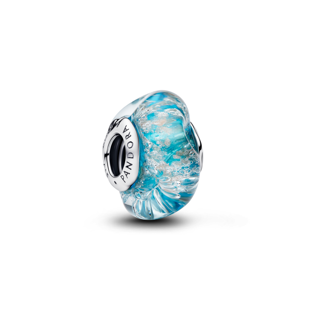 Murano stikla tirkīza amulets ar mirdzošu efektu