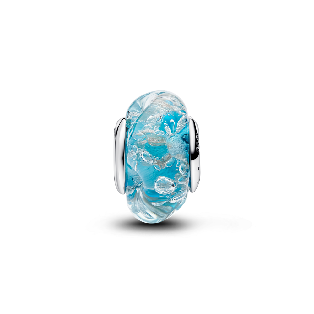 Murano stikla tirkīza amulets ar mirdzošu efektu