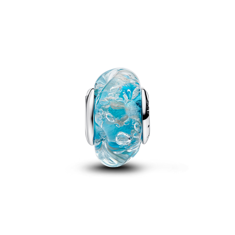 Murano stikla tirkīza amulets ar mirdzošu efektu