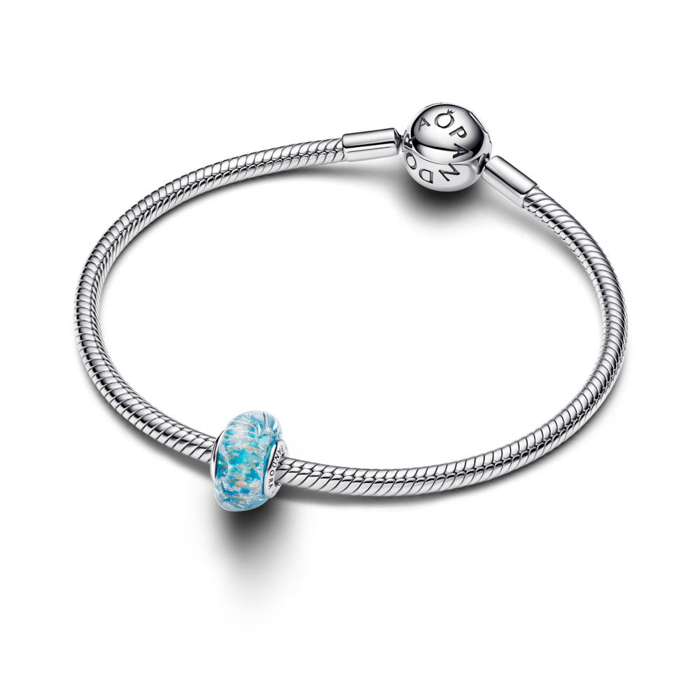 Murano stikla tirkīza amulets ar mirdzošu efektu