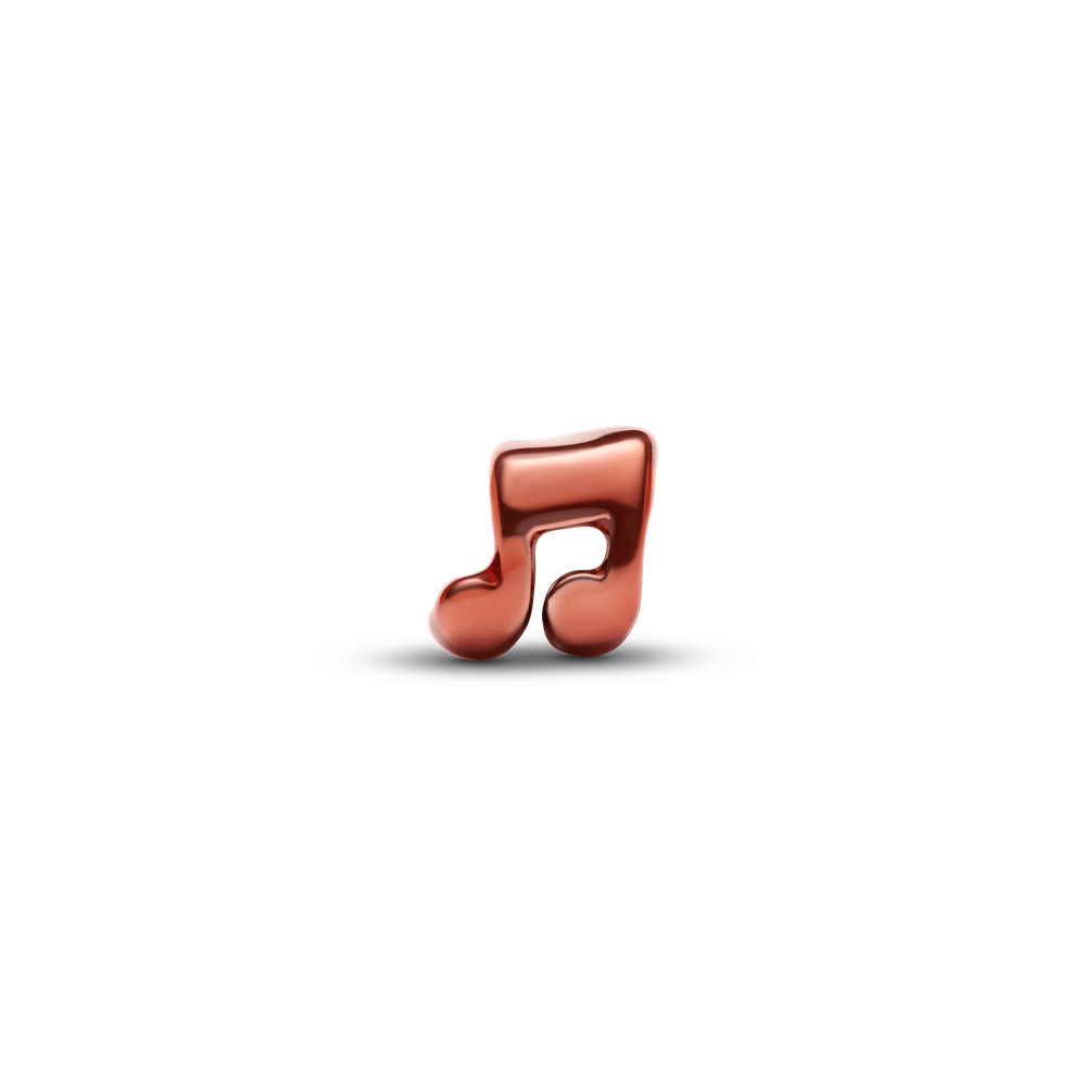 Oranžs mūzikas nots mini amulets