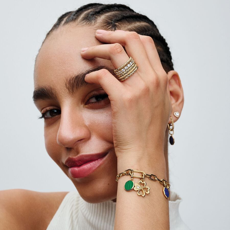 Pandora ME tekstūras un akmentiņu gredzens