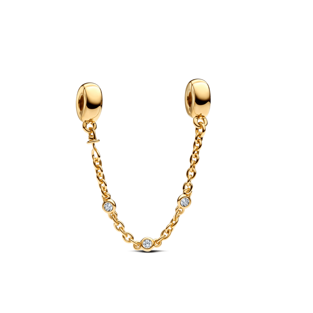 Aizsargķēde ar trim caurspīdīgiem akmeņiem