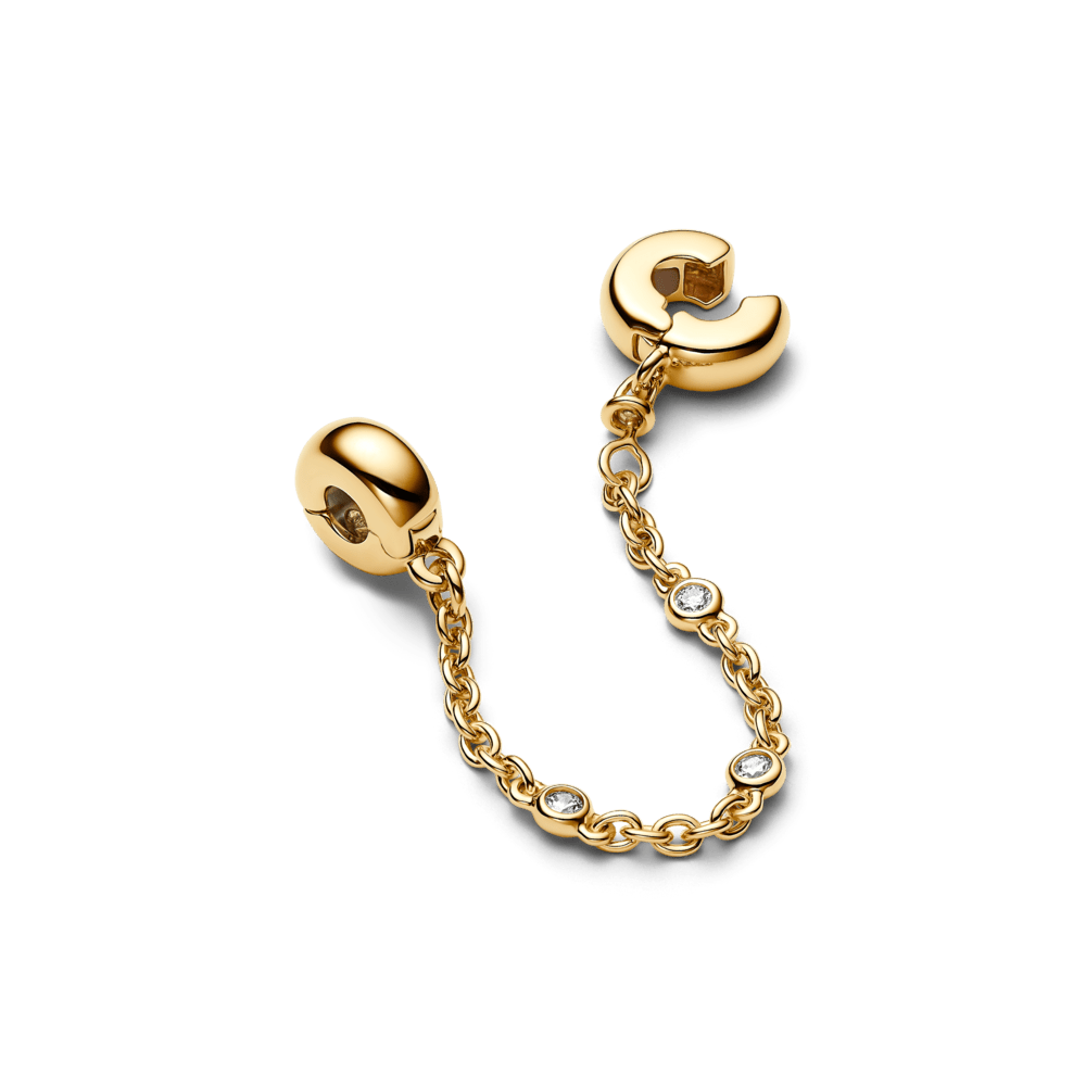 Aizsargķēde ar trim caurspīdīgiem akmeņiem