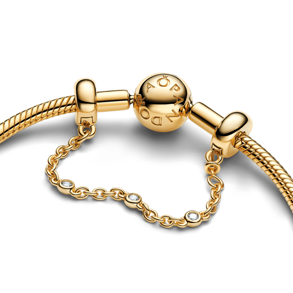 Aizsargķēde ar trim caurspīdīgiem akmeņiem