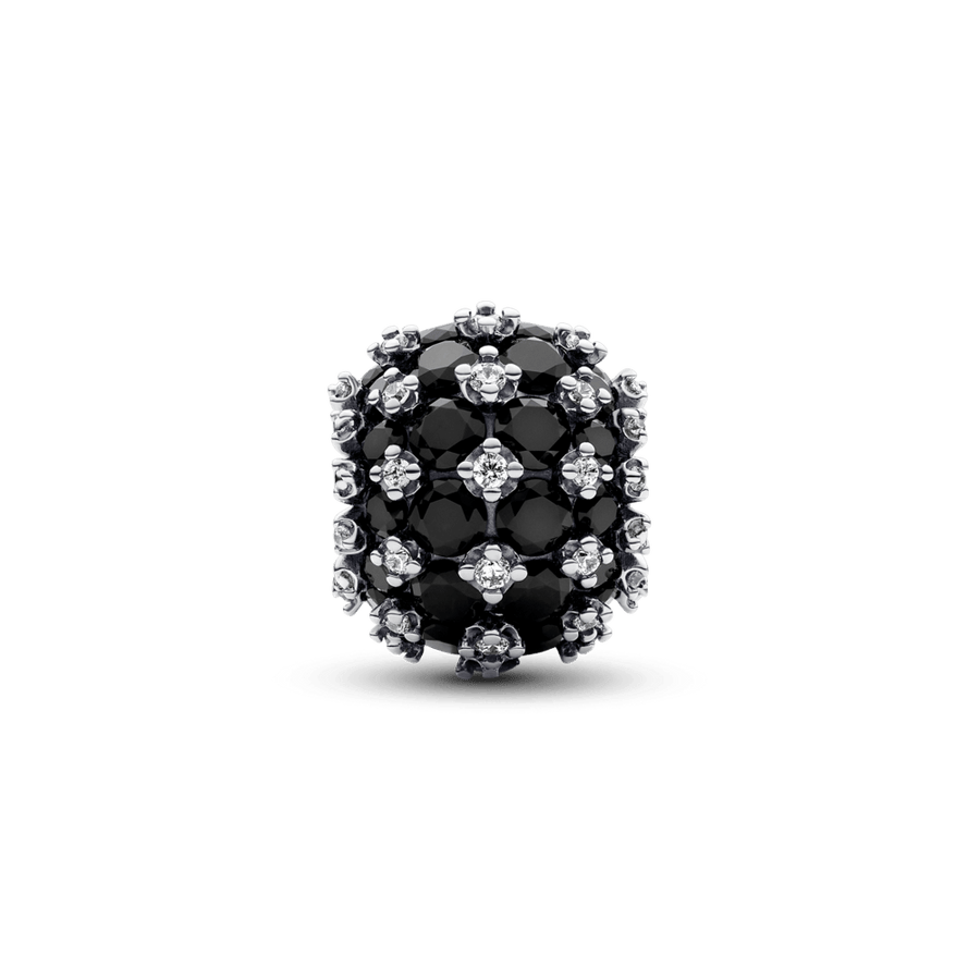 Apaļš mirdzoša Pavé Round melnais amulets
