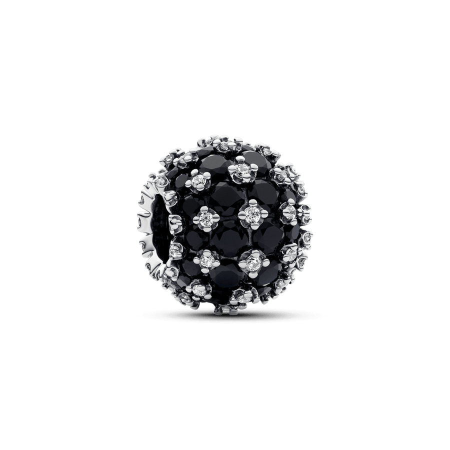 Apaļš mirdzoša Pavé Round melnais amulets