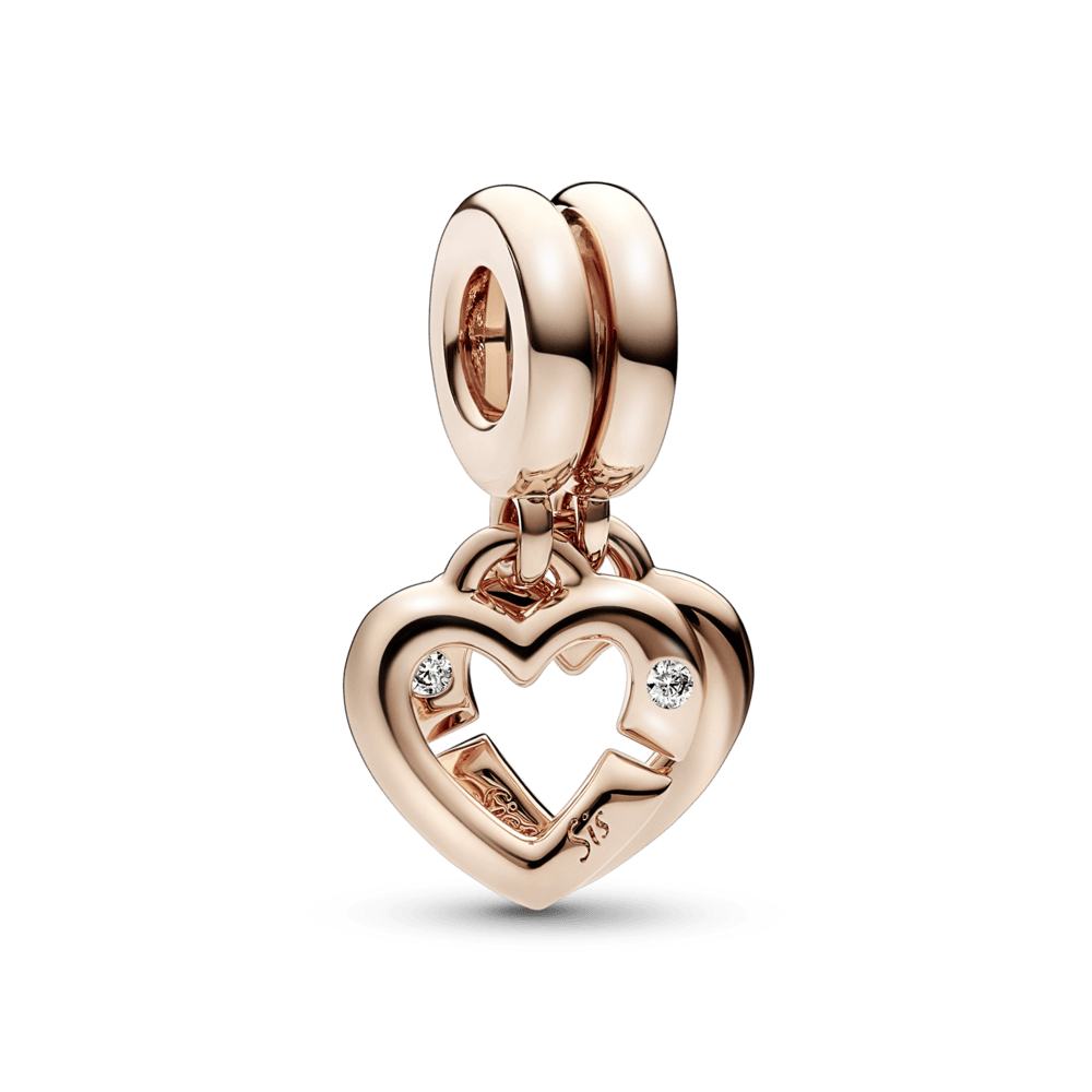 Piekarināmais dalītās sirds amulets ar māsu motīvu