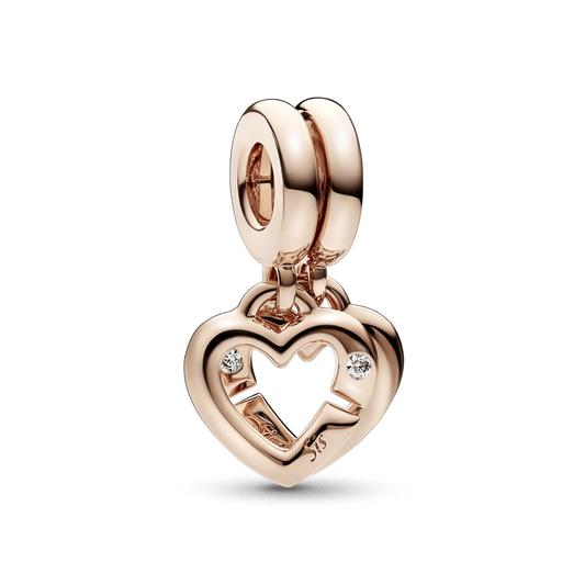 Piekarināmais dalītās sirds amulets ar māsu motīvu