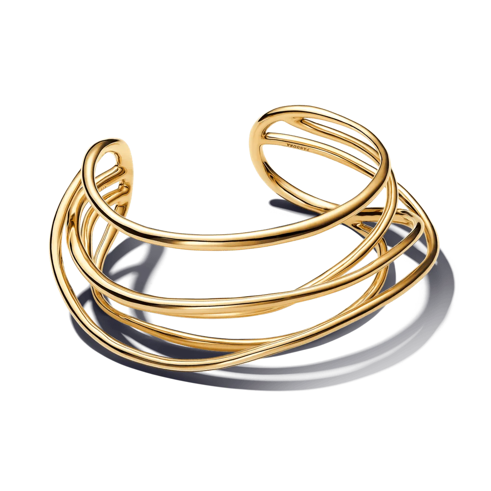 Atvērta, izturīga organiskas formas stieples aproce