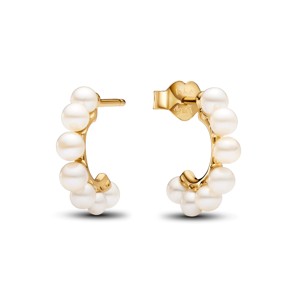 Atvērtie auskari ar apstrādātām, mākslīgi audzētām saldūdens pērlēm