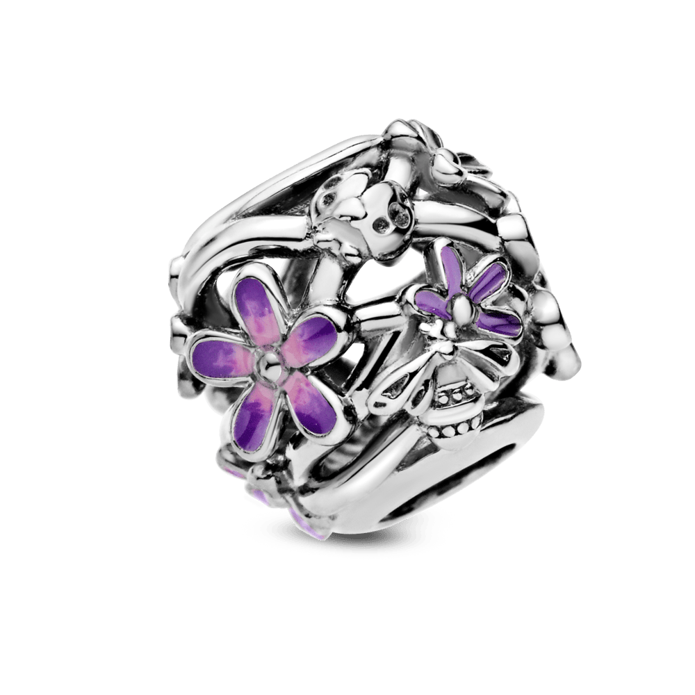 Ažūra raksta violets margrietiņas amulets