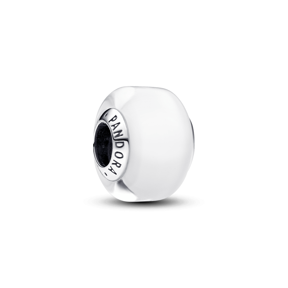 Balts mini Murano stikla amulets