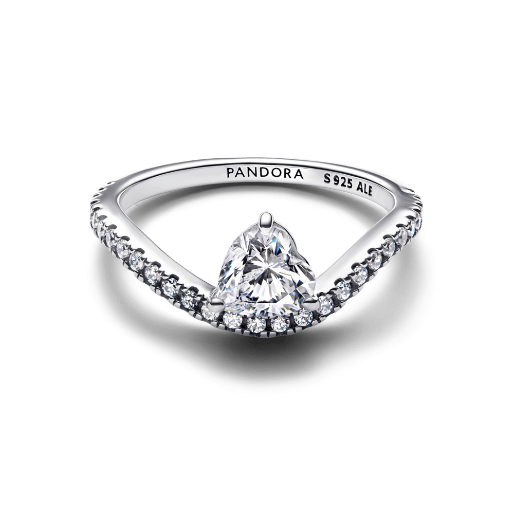 Viļņotais Pavé sirds gredzens