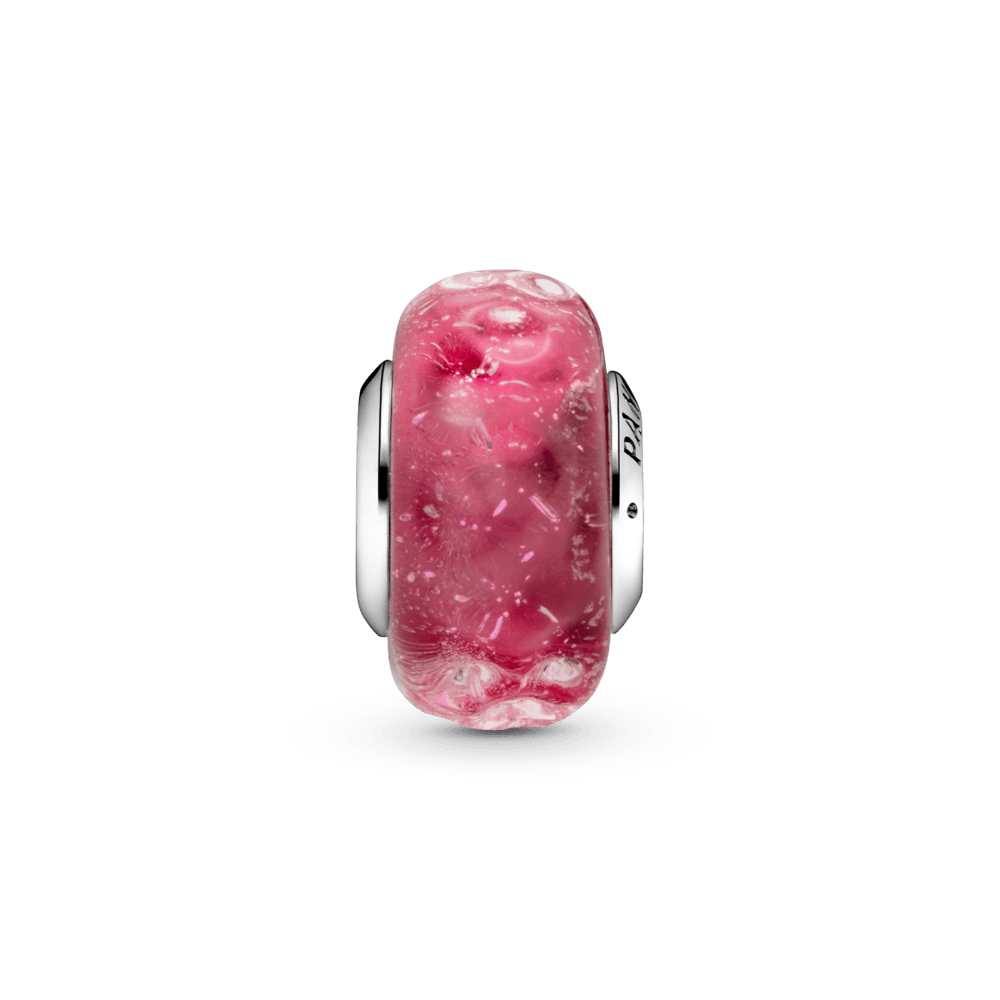 Viļņainais Murano stikla amulets rozā krāsā