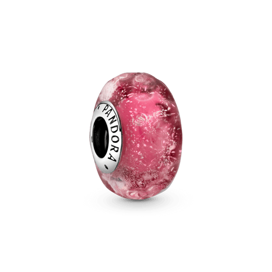 Viļņainais Murano stikla amulets rozā krāsā