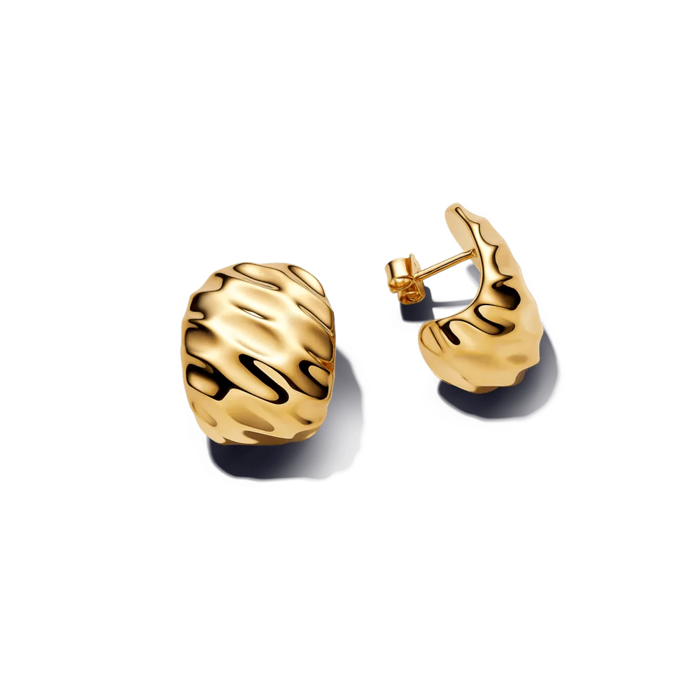 Viļņainas tekstūras plati stīpiņu auskari