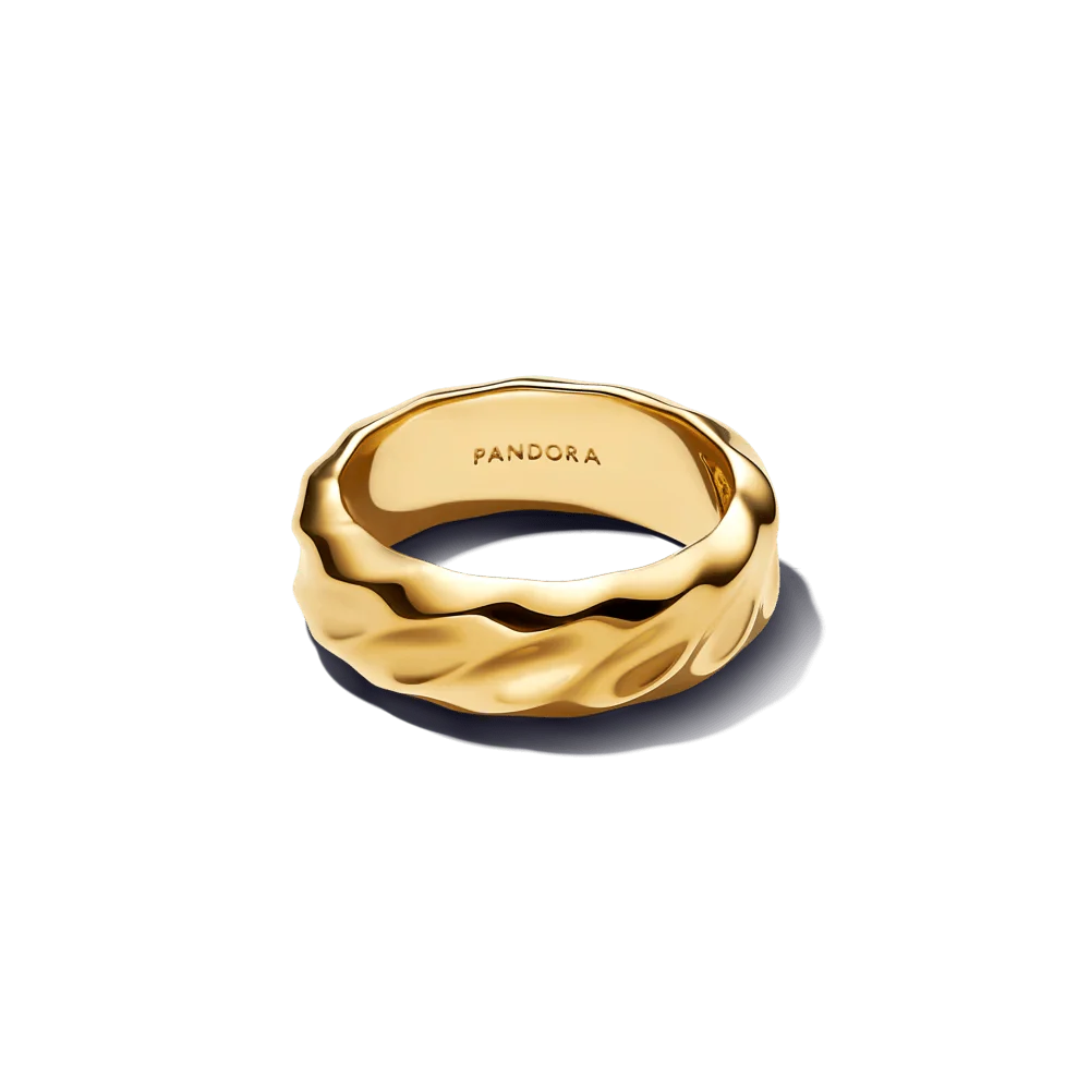 Viļņainas tekstūras plats stīpas gredzens