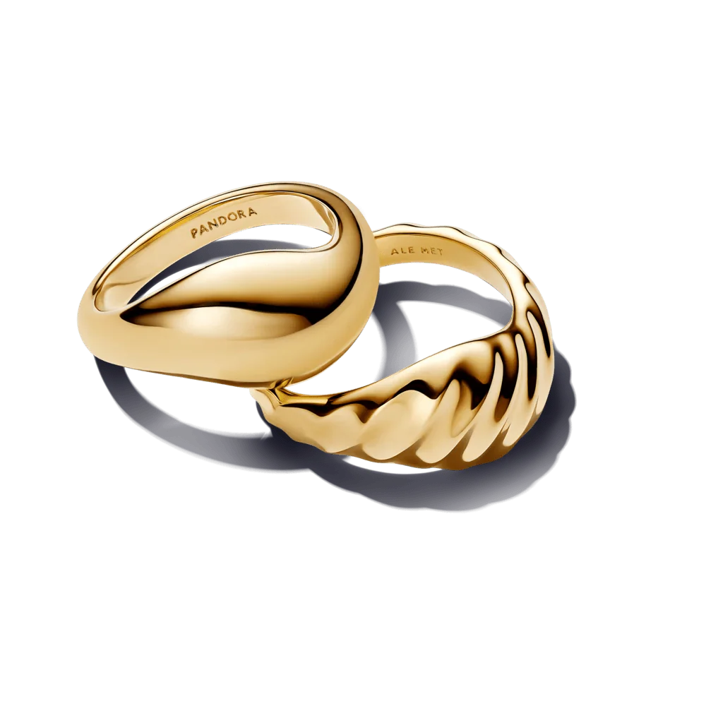 Viļņainas tekstūras savstarpēji savienoti gredzeni