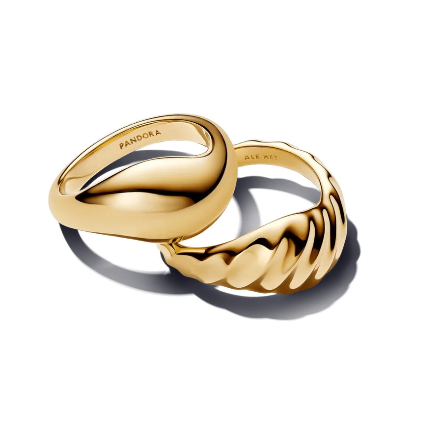 Viļņainas tekstūras savstarpēji savienoti gredzeni