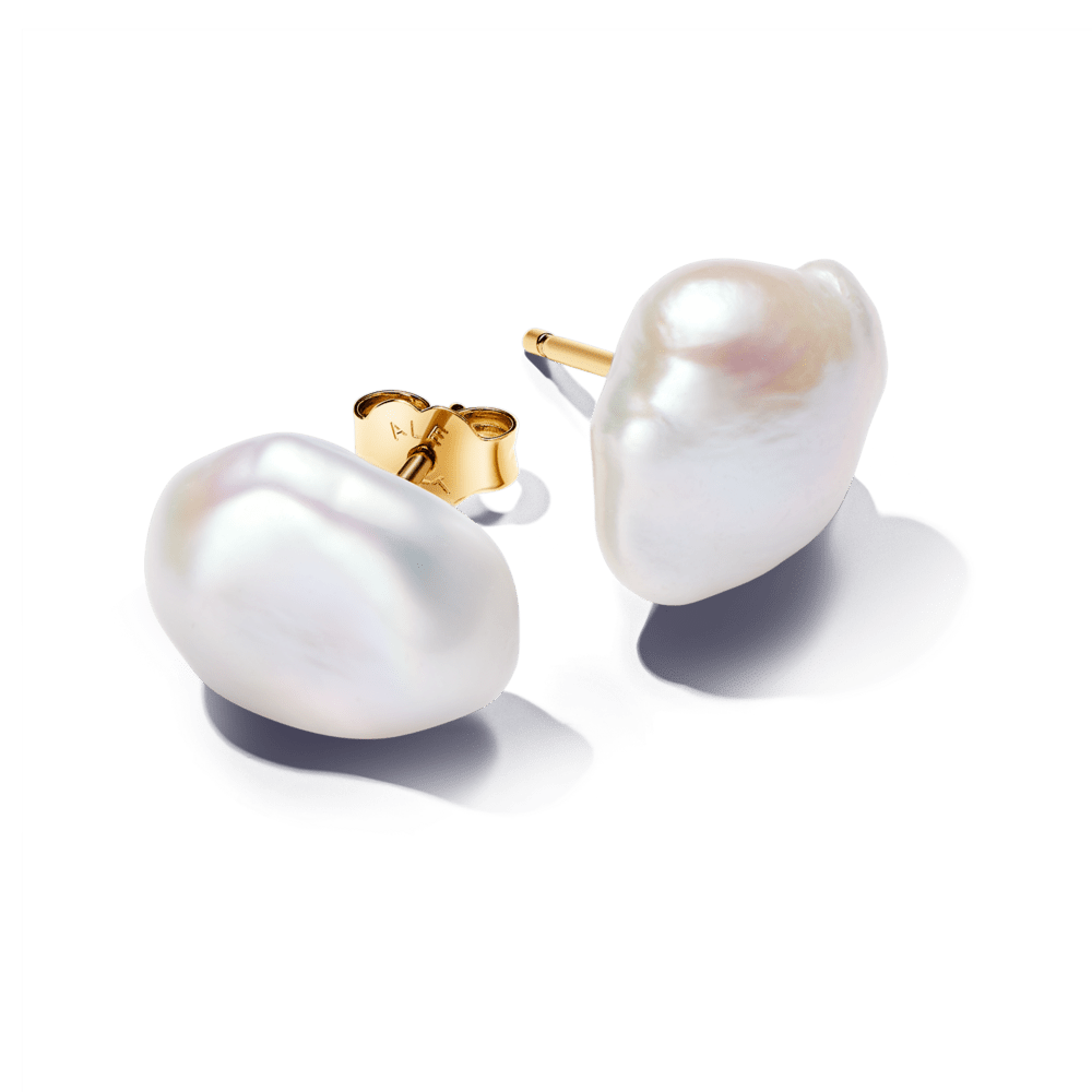 Baroka stila saldūdens kultivētu pērļu oreola auskari