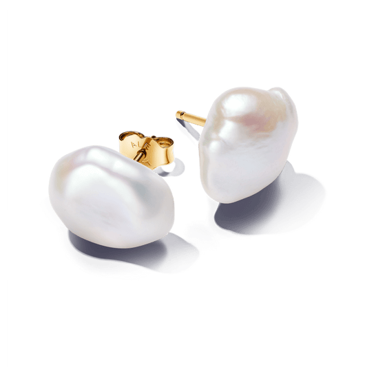 Baroka stila saldūdens kultivētu pērļu oreola auskari