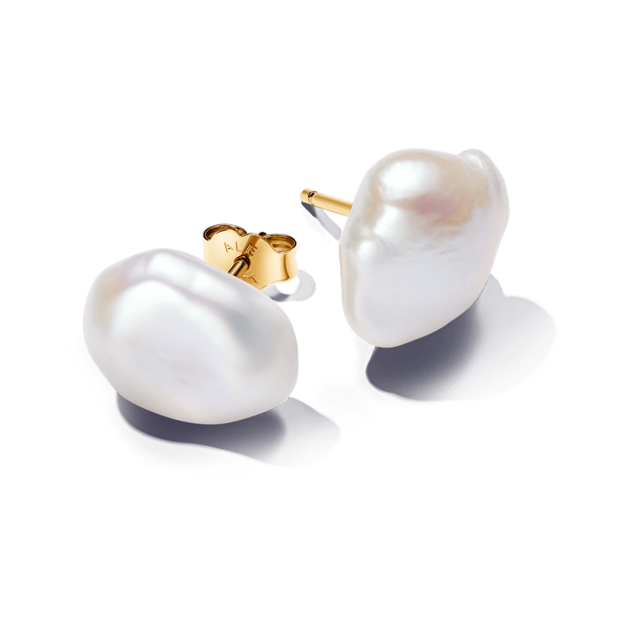 Baroka stila saldūdens kultivētu pērļu oreola auskari