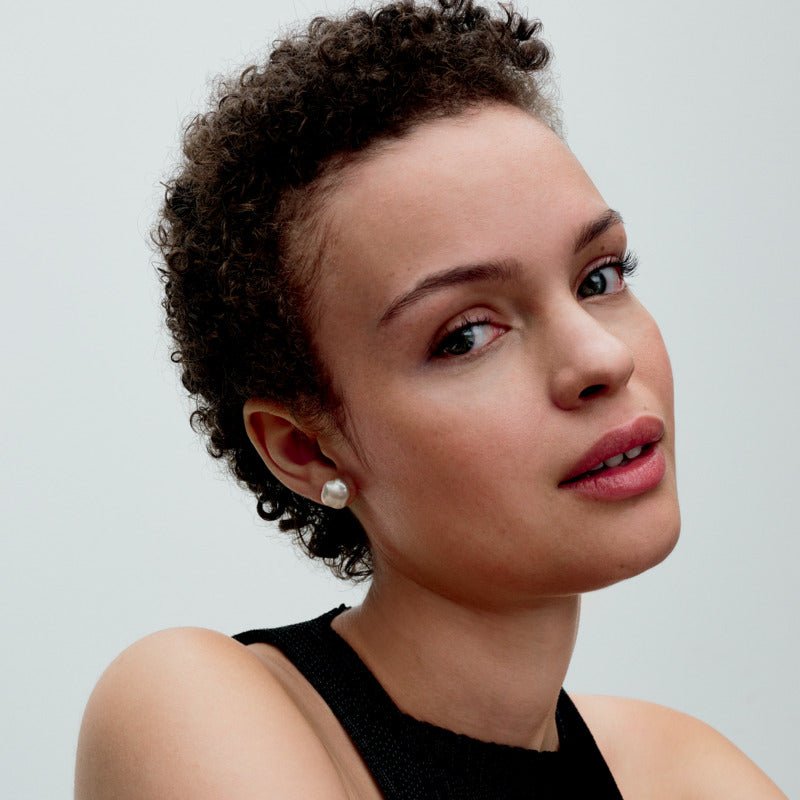 Baroka stila saldūdens kultivētu pērļu oreola auskari