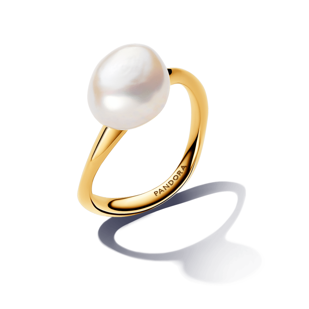 Baroka stila saldūdens kultivētu pērļu gredzens