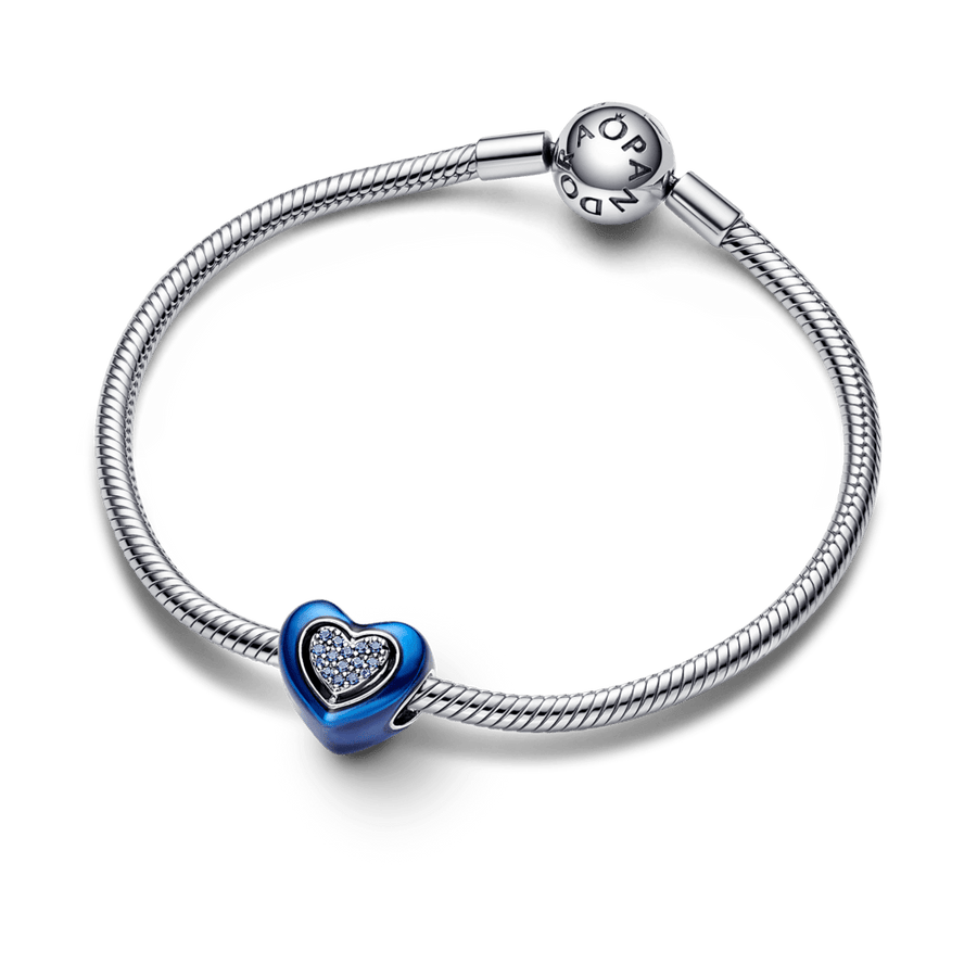 Zilais rotējošās sirds amulets