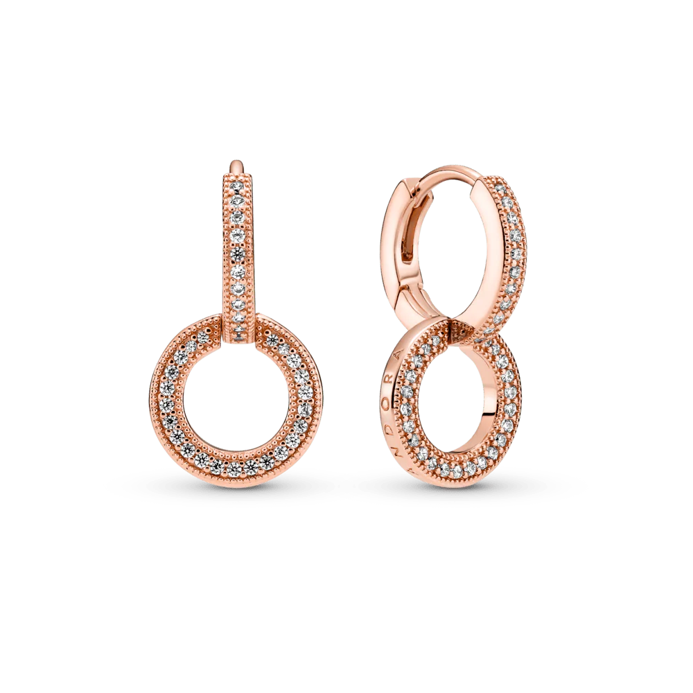 Mirdzošie dubultriņķa auskari