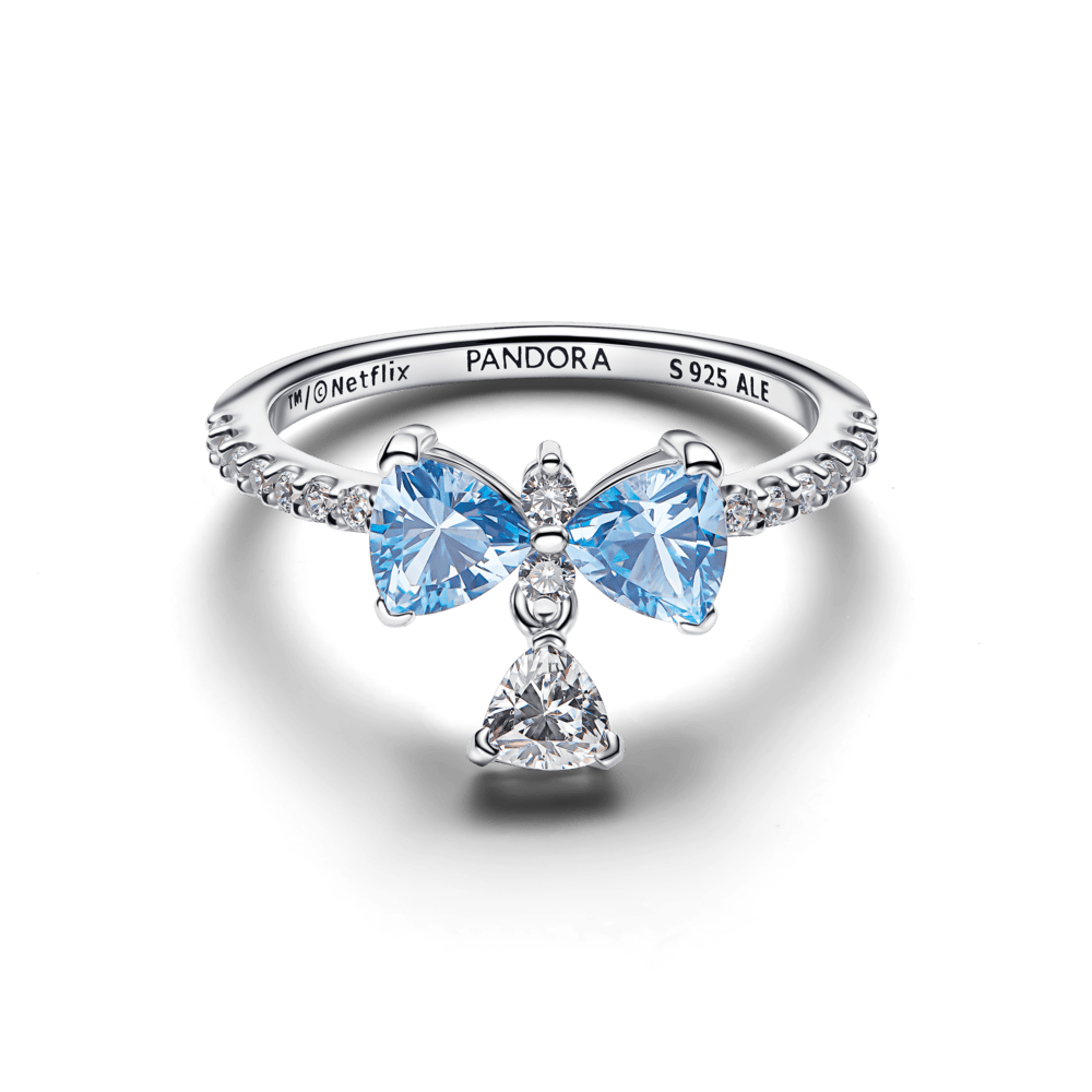 Bridgerton zilā tauriņa gredzens