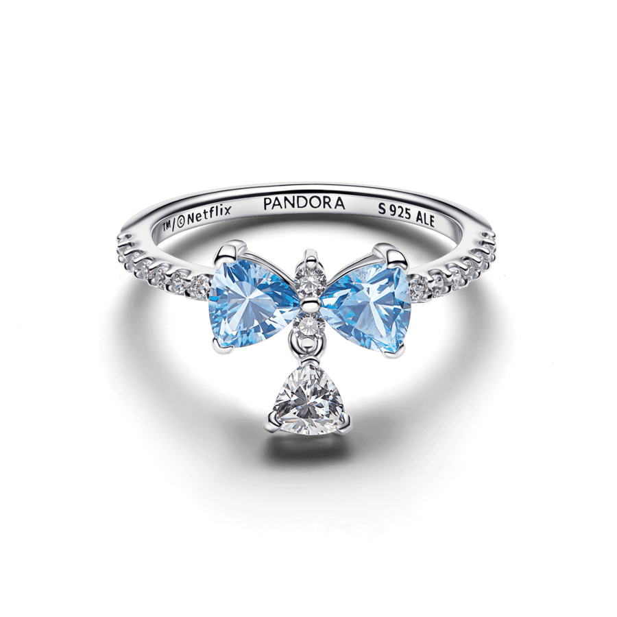 Bridgerton zilā tauriņa gredzens