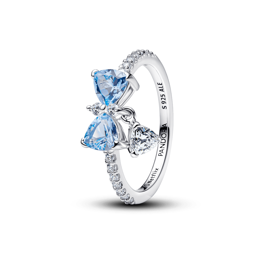 Bridgerton zilā tauriņa gredzens