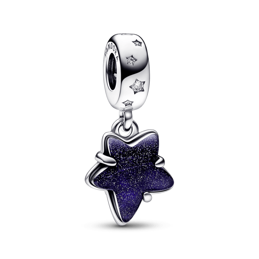Piekarināmais Murano amulets ar debesu galaktikas zvaigzni