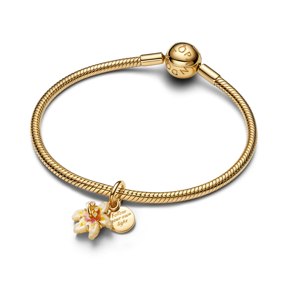 Tumsā spīdošs Disney sapinušos ziedu amulets