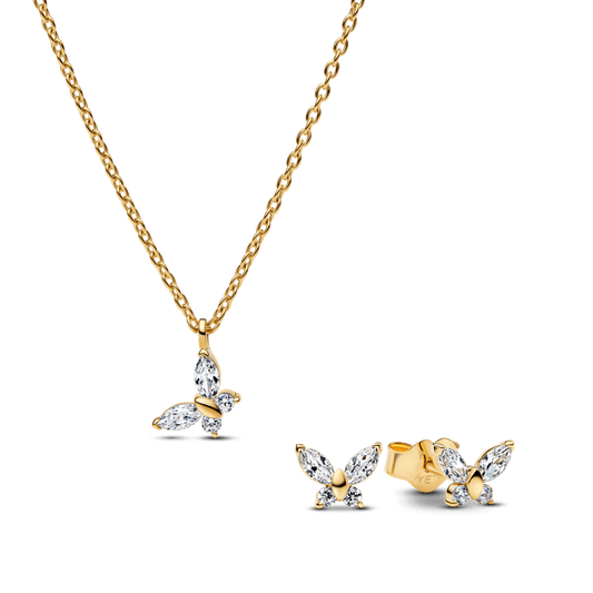 Dāvanu komplekts: Tauriņa kniedes kaklarota & Tauriņa kniedes auskari