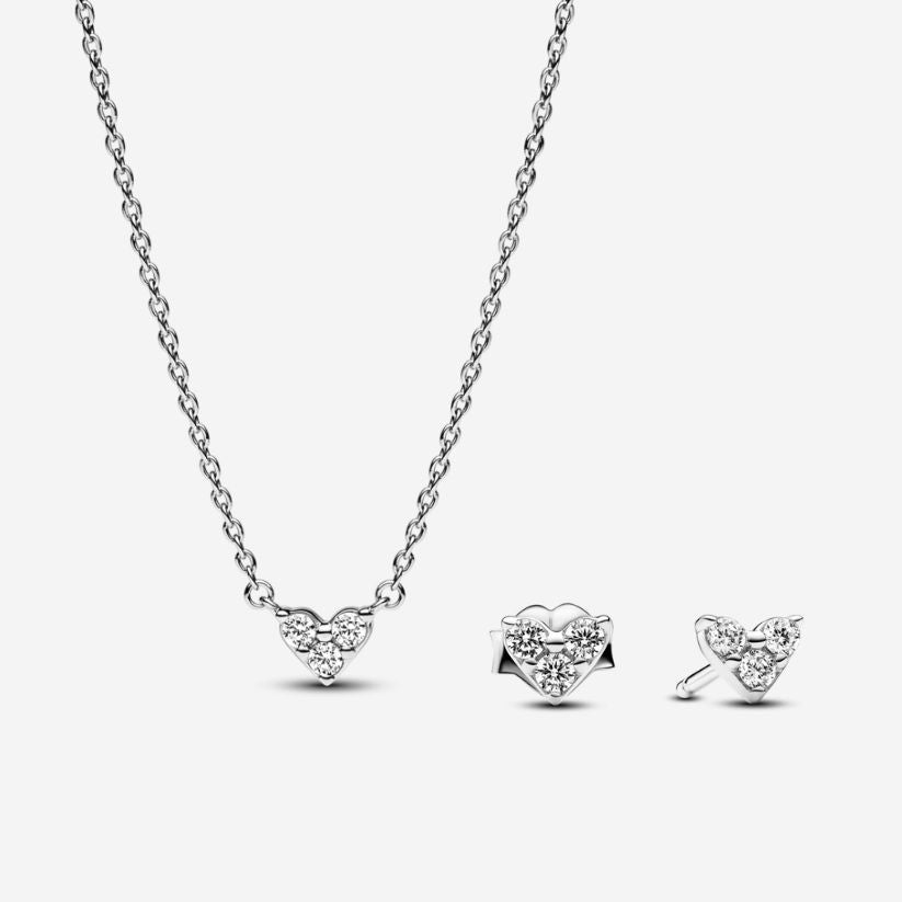 Dāvanu komplekts: Trīskāršās akmens sirds kaklarota & Trīskāršās akmens sirds auskari