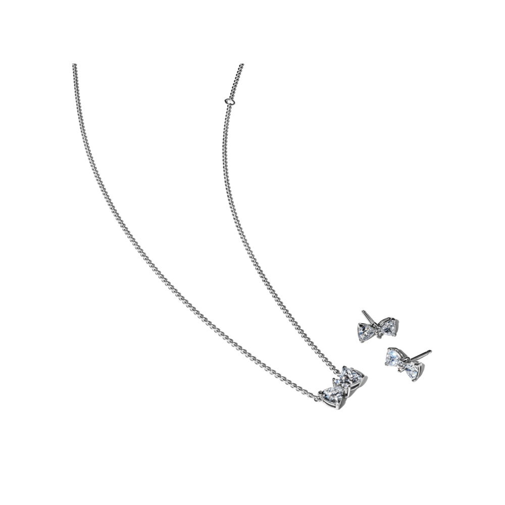 Dāvanu komplekts: Mirdzoša tauriņa kaklarota & Mirdzošā tauriņa stīpiņu auskari