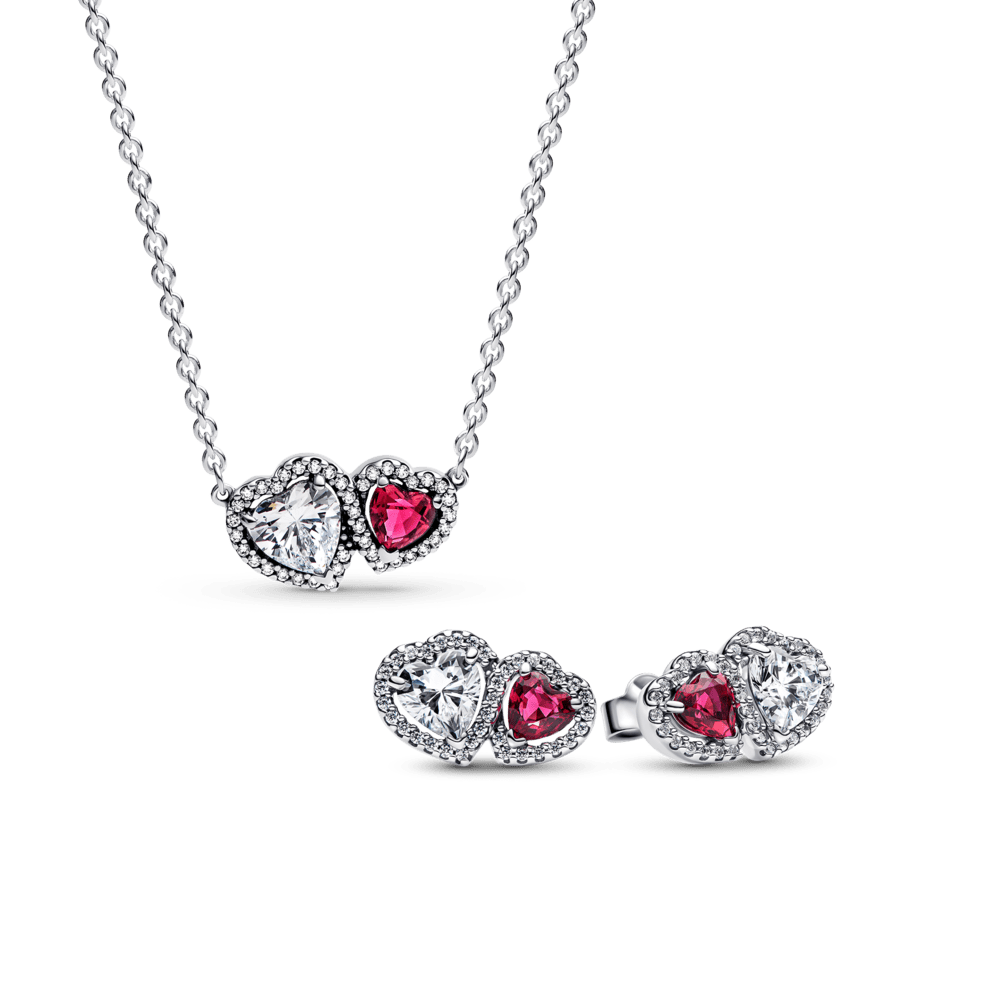 Dāvanu komplekts: Halo sirds kulona kaklarota & Halo sirds stīpiņu auskari